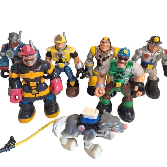 Rescue Heroes Figures Lot 1997-2004 Firefighter Police Wolf Trooper Bill Jake - Picture 1 of 10
